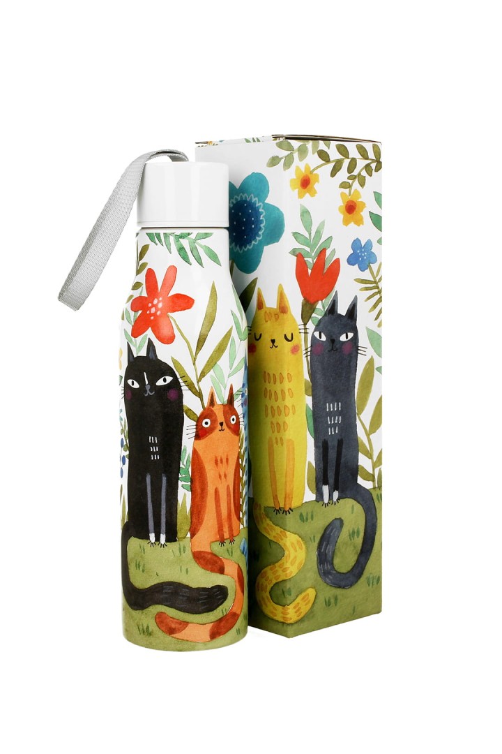 Thermoflasche Thermoskanne in Katzen 500 ml
