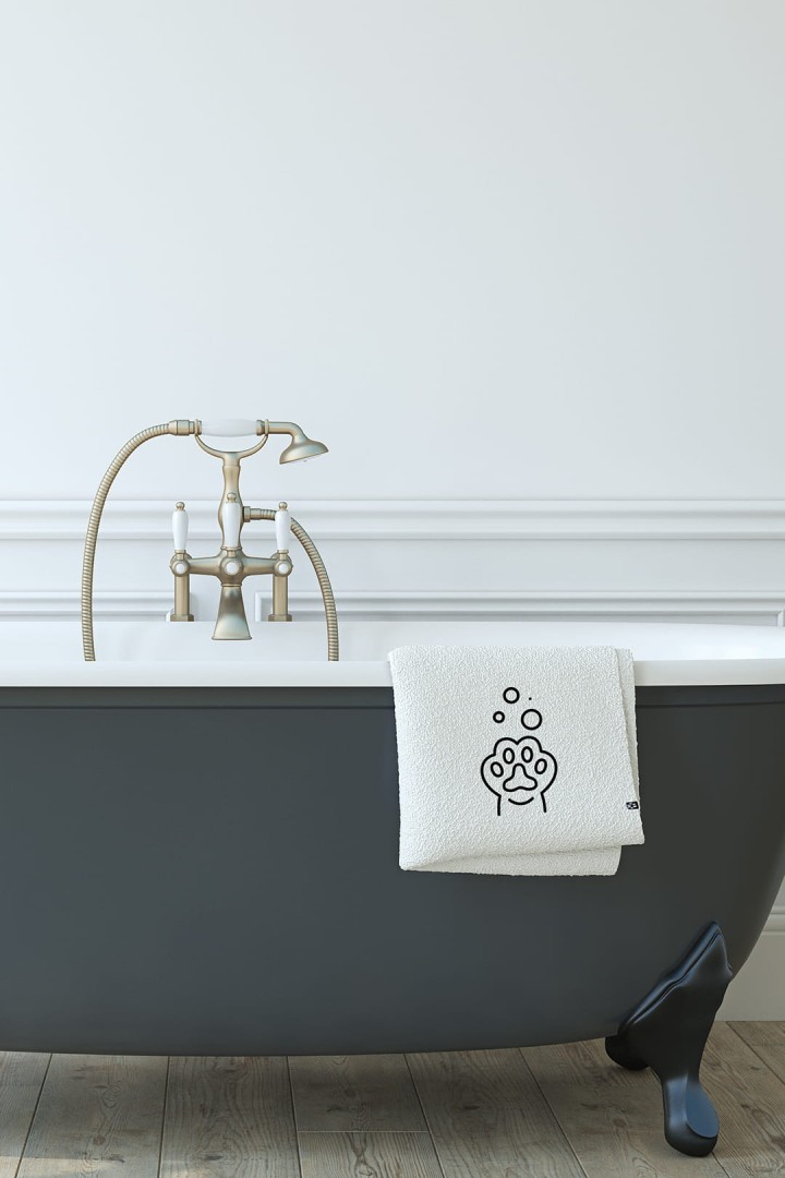 Badetuch mit Katzenpfote 70 x 140 cm