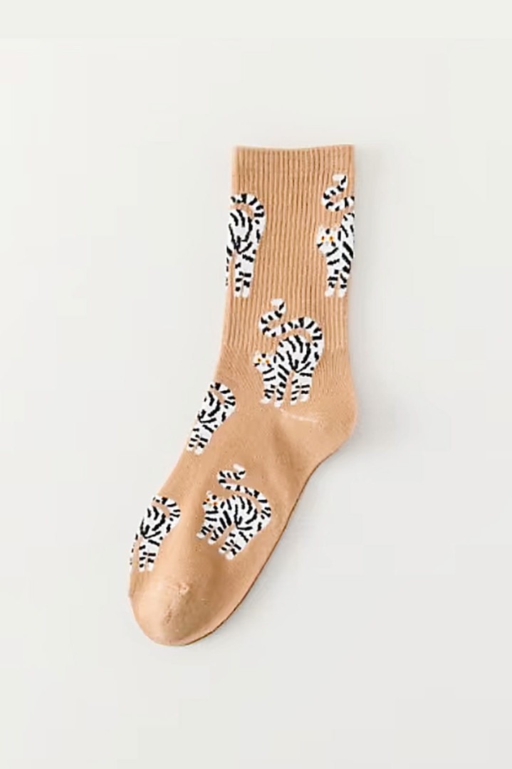 Damensocken für Katzenmama Katze gestromt