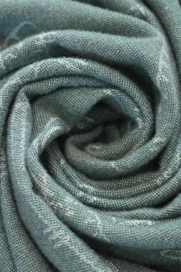 Doppelseitiger Winterschal mit Katzen - grün  
