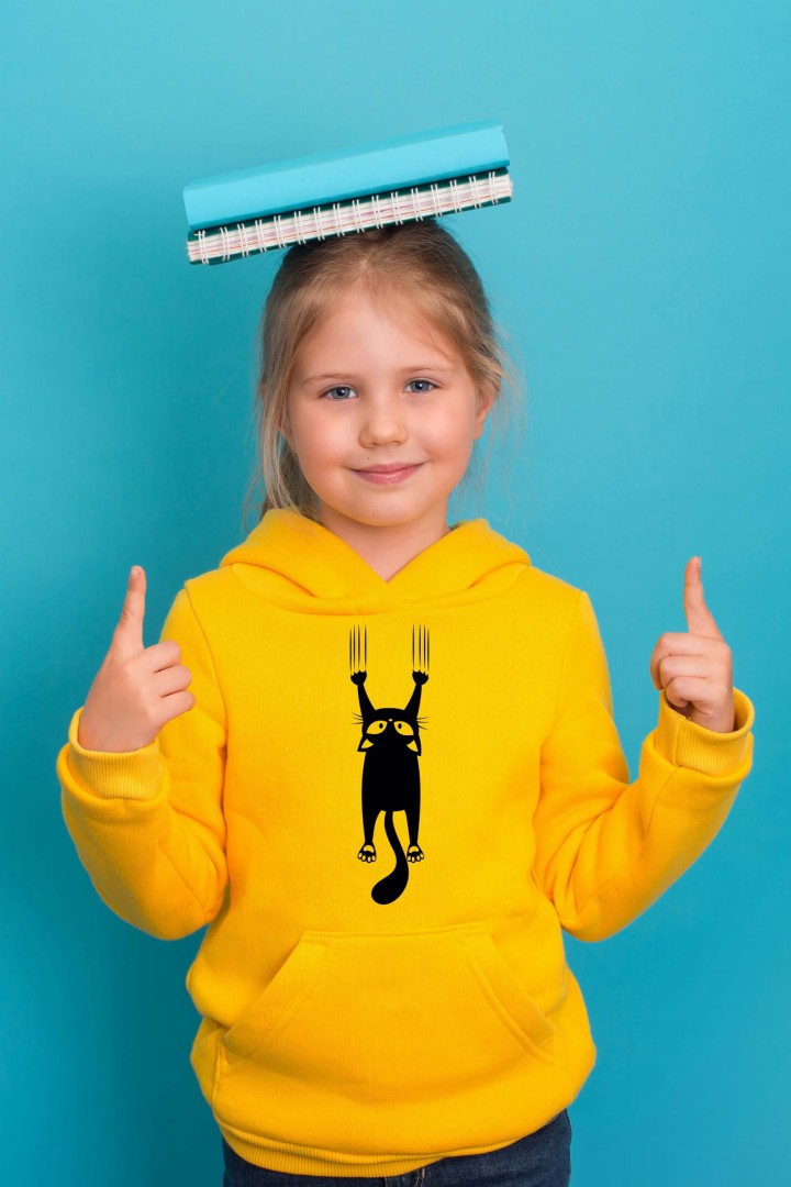 Kinder Hoodie Kratzende Katze