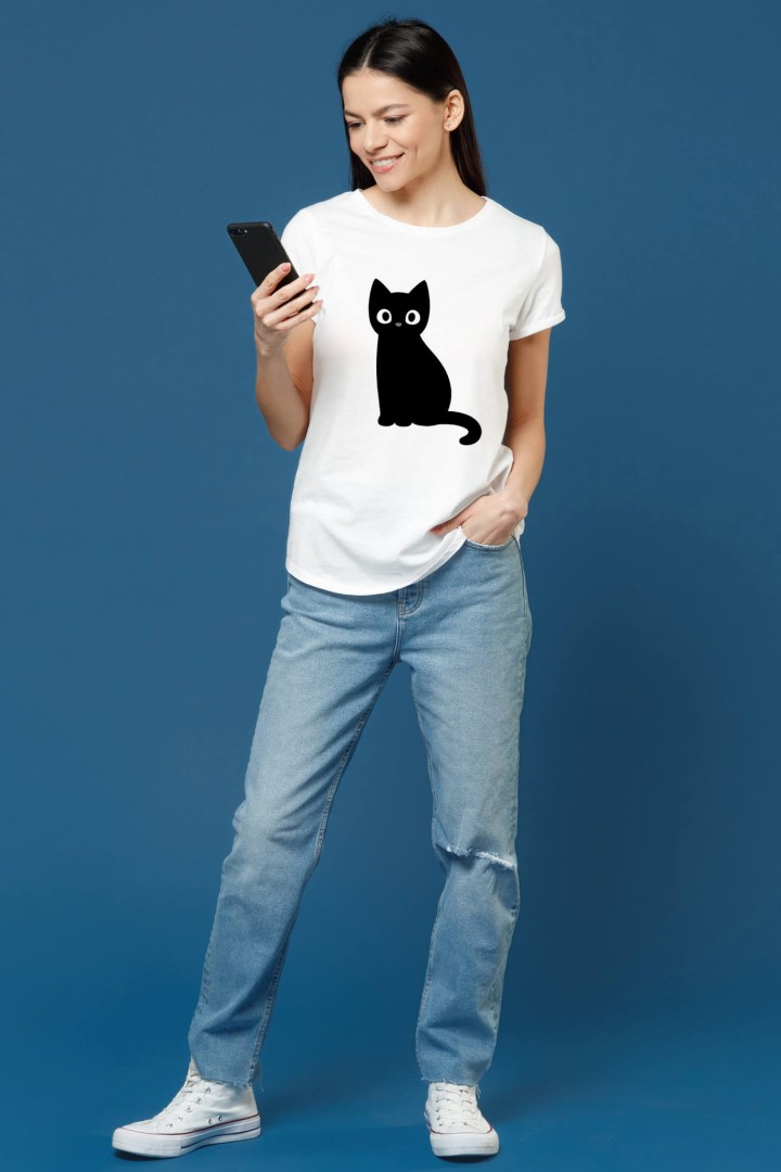Schwarzes Kätzchen T-Shirt