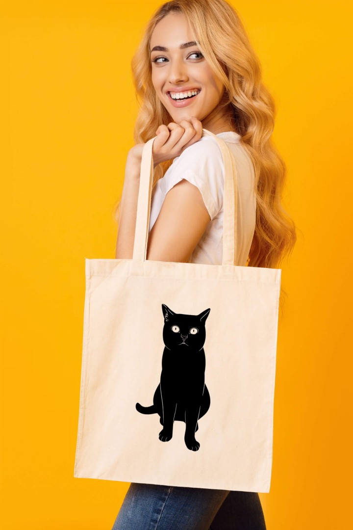 Schwarze Katze Tasche