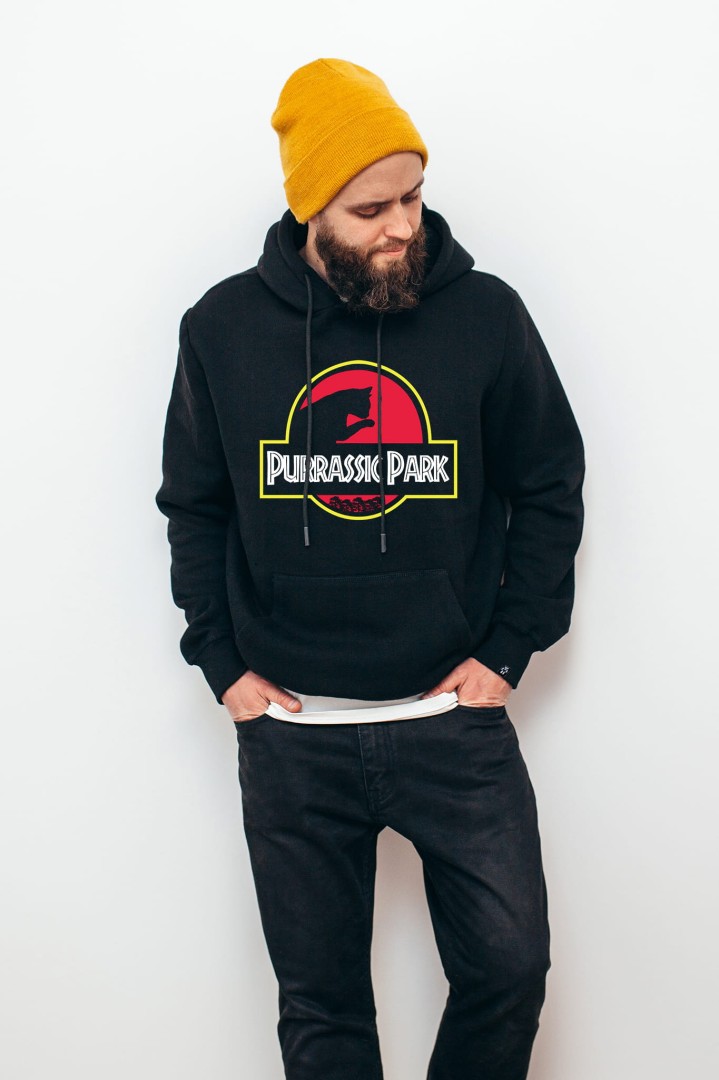 Purrasic Park schwarzes Sweatshirt