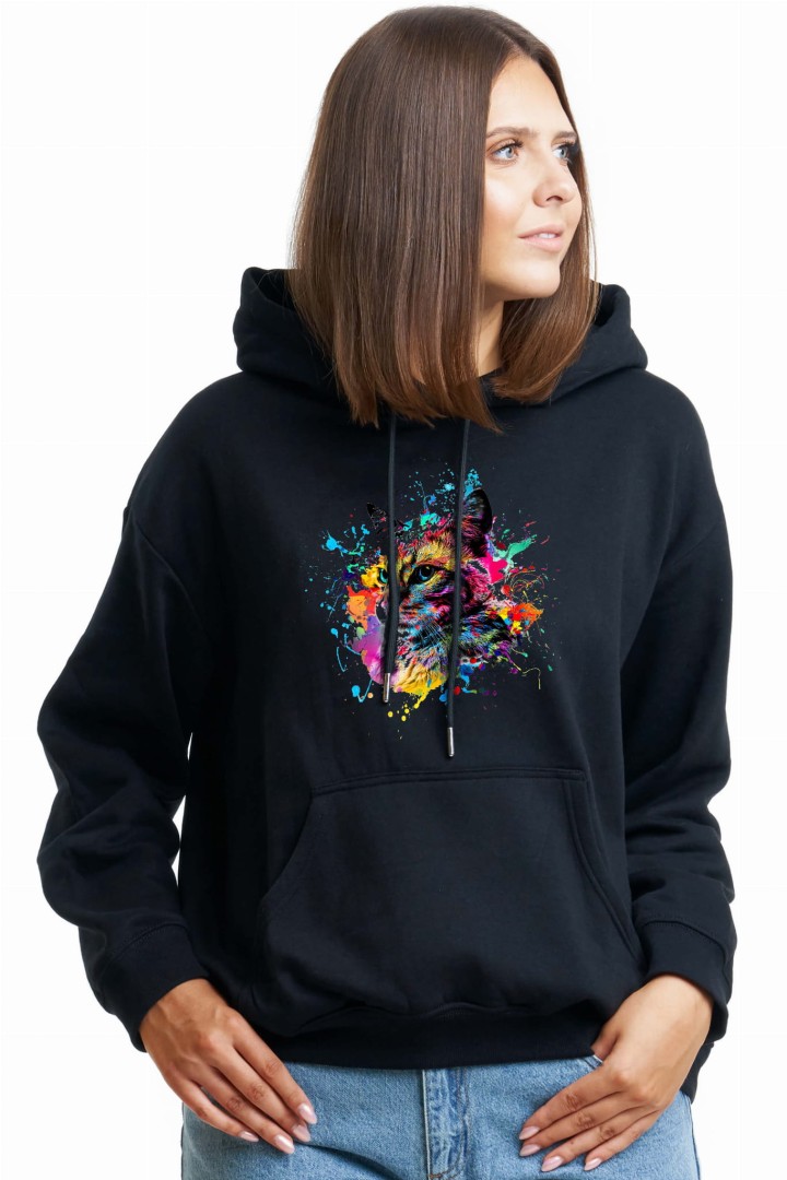 Bunte Katze Hoodie