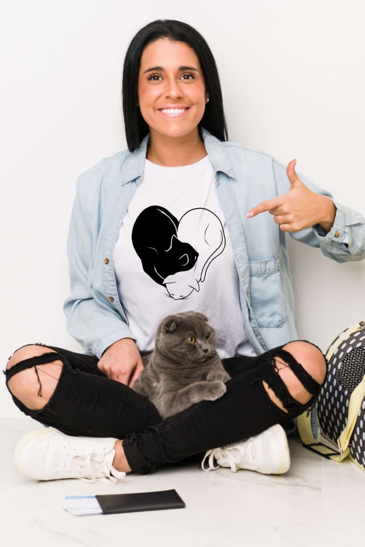 Katzenherz-T-Shirt