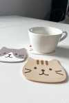 Set mit 3 Becherpads in Form einer Katze