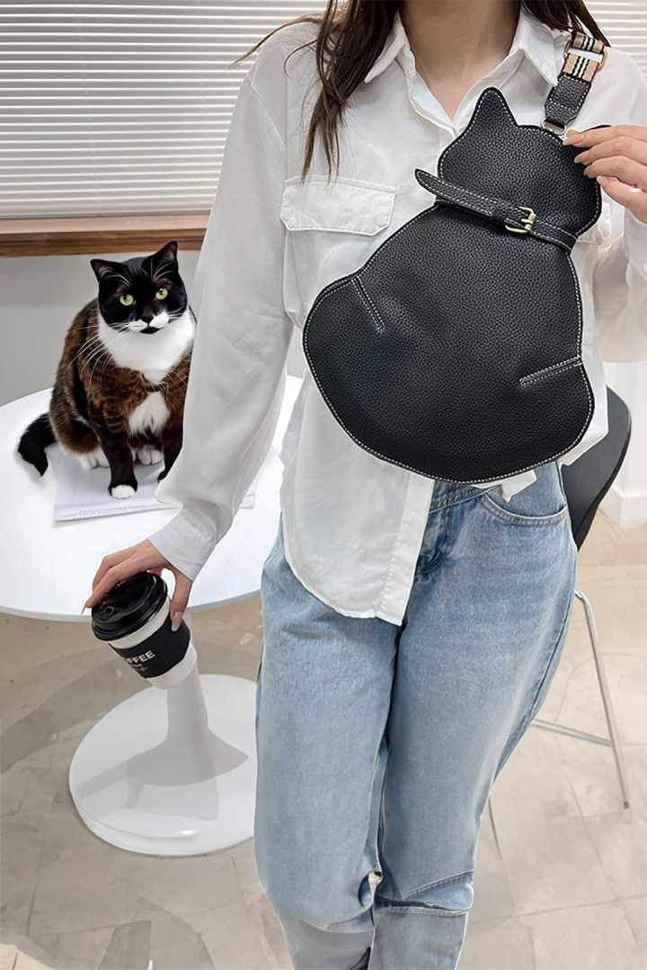 Tasche in Katzenform aus Öko-Leder