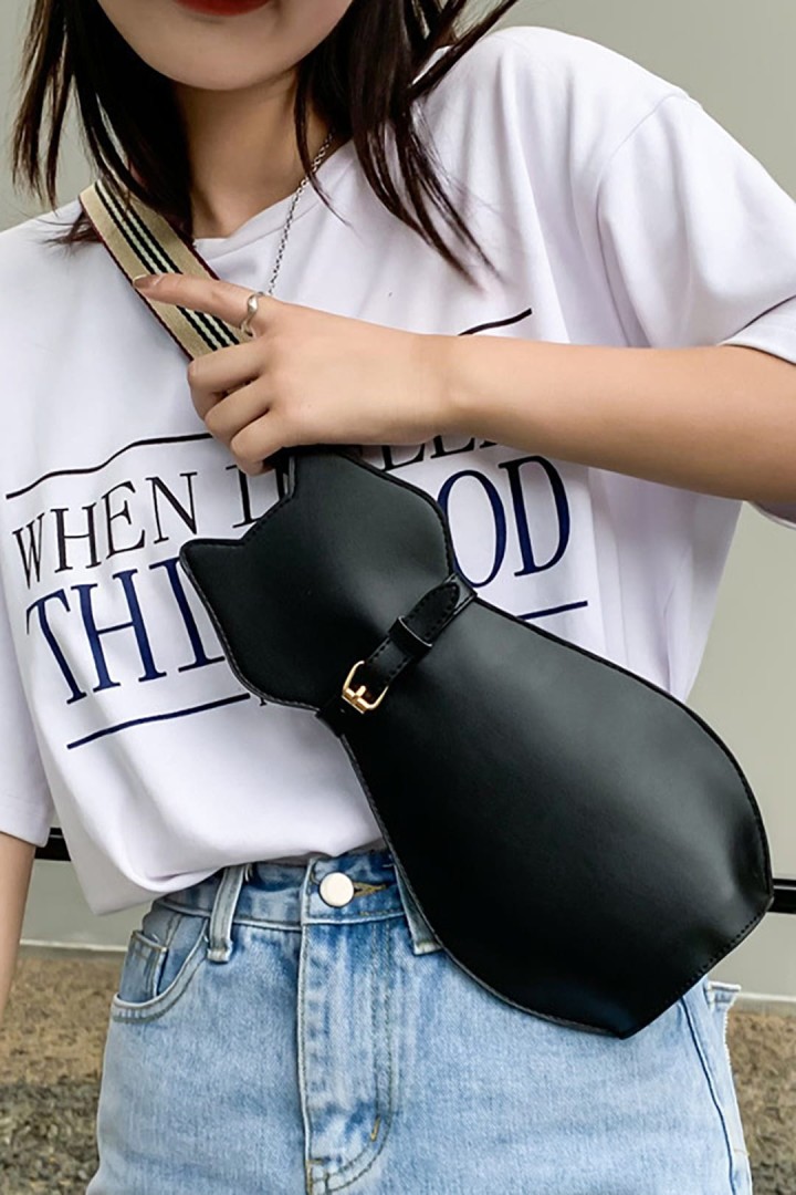 Ledertasche in Form einer Katze