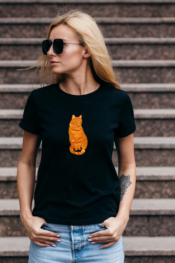 Rotes Katzen-T-Shirt