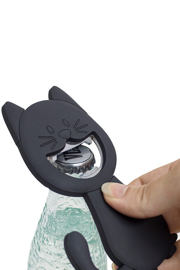 Katzenöffner-Kühlschrankmagnet schwarze Katze