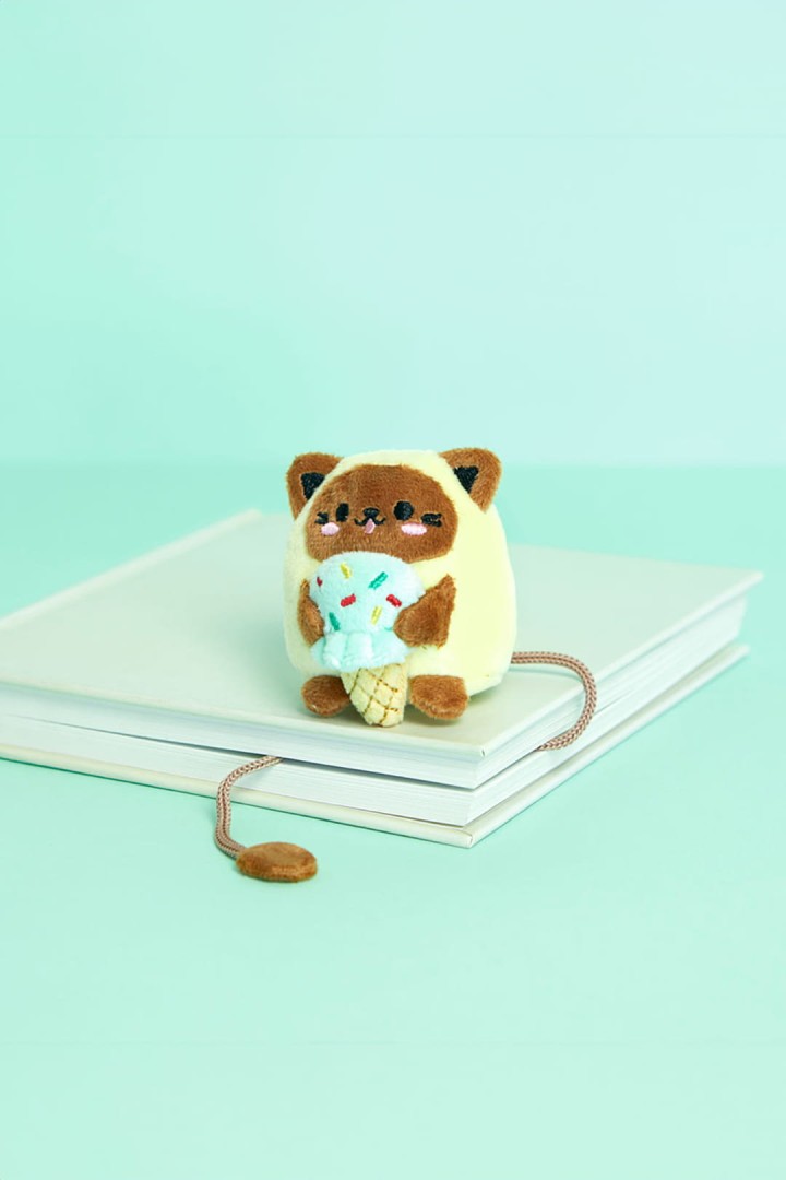 Plüsch-Lesezeichen bunte Katze