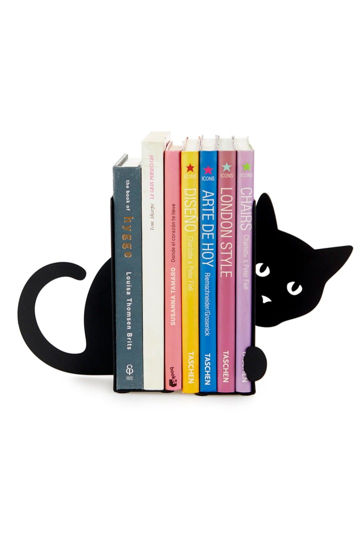 Bücherregal Ständer schwarz in Form einer Katze