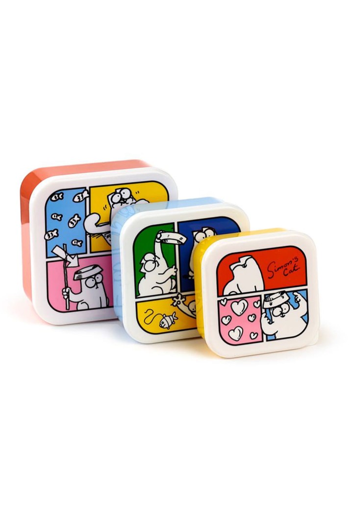 Set aus 3 Frühstücksdosen mit Katzenmotiv